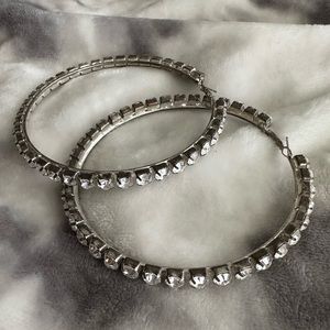 Diamond Extra Large Hoop Earrings